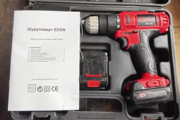 Дрель шуруповёрт Edon CF 1205 v LI-ion цена 1700 руб Москва