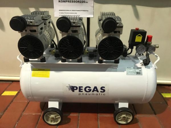 БЕСШУМНЫЙ КОМПРЕССОР PEGAS PG-2400 БЕЗМАСЛЯНЫЙ