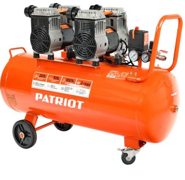 Поршневой безмасляный компрессор PATRIOT WO 80-360