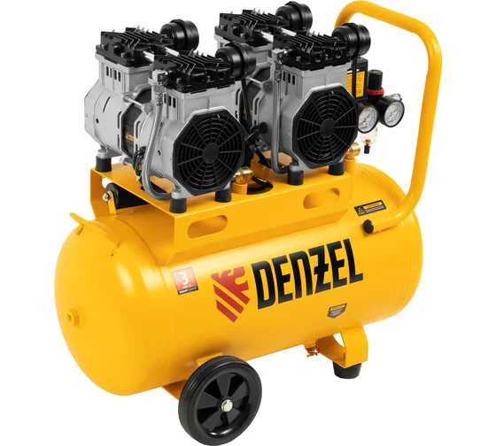 Компрессор безмасляный, малошумный Denzel DLS 2200/50