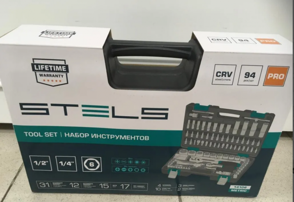 Набор инструментов stels 1/2, 1/4 CrV,94 предмета