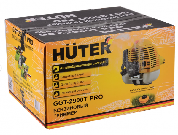 Бензиновый триммер с антивибрационной системой Huter GGT-2900T PRO